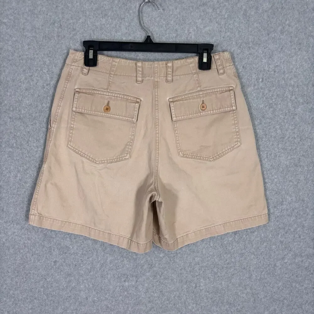 Jones New York Short 6 Tan Utility Chino 100% Cotton Khaki Hiking Casual GORP‎